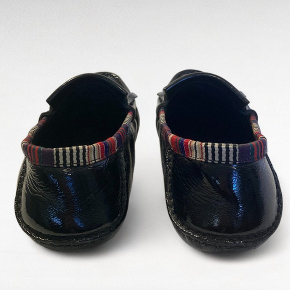 Gucci Mens Black Patent Leather Driver Moccasins with red stripe trim Size 11 main image 7